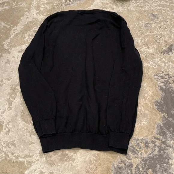 Lacoste Black V-Neck Sweater Size Medium - Picture 4 of 9